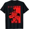Maglietta Grafica a Due Toni con Ritratto di Marvel Deadpool T-Shirt