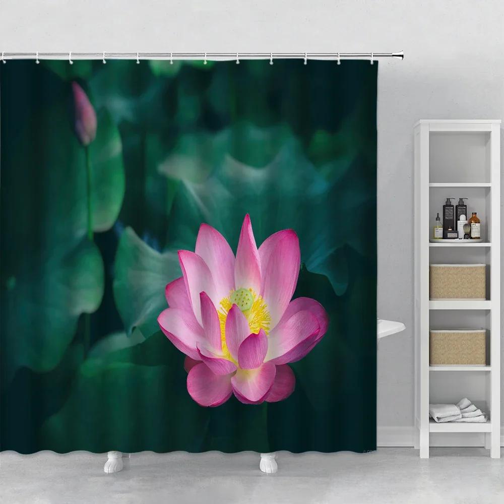Green Bamboo Zen Shower Curtains Black Stone Pebble Massage Stone Spa Bathroom Decor Product Bath Curtain Sets With Hooks Fabric