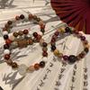 Tanshu Wood Bead Bracelet - Elegant Ancient-style Zen Beads - Ethnic Style Necklace - Accessory for Hand Jewelry