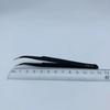 Black ESD Anti-Static Stainless Steel Tweezers Set with Bent Tip for Industrial Repair
