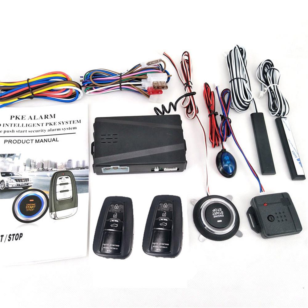 Car Truck One-button Start System Alarm Passive Keyless Push Button Starter 12V