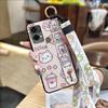 Wristband Waterproof Phone Case For Oukitel C33 Lanyard Cartoon Fashion Design Wrist Strap Anti-dust Ring Kickstand Cute