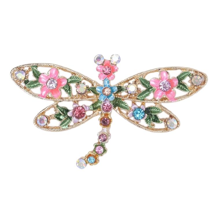 

Artistically Designed Dragonflies Brooch Featuring Colorful Enamel Finish Intricate Detailing for Women Accessories золотий