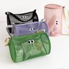 Borsa da toilette a tracolla cilindrica in rete - Viaggio, Spiaggia, Portaoggetti per il nuoto