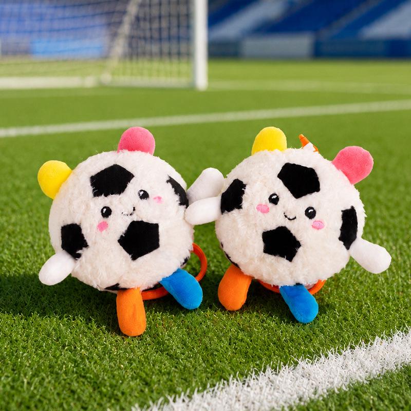 Adorable Soccer Ball Responding Doll Keychain - World Cup Plush Football Pendant Fan Gift