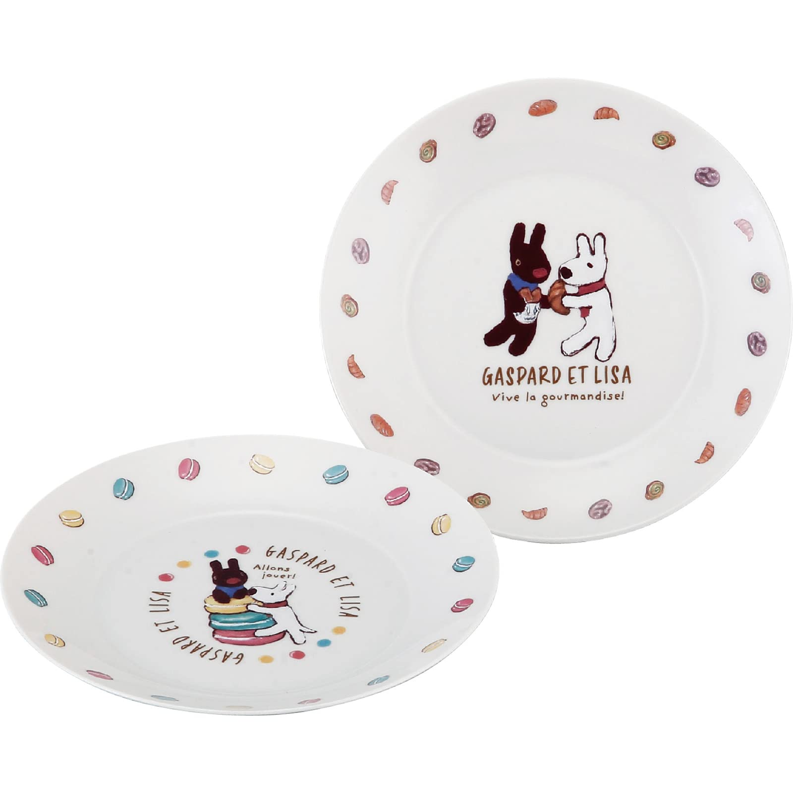 Yamaka Shoten Lisa Gaspard Microwave Made in & Plates, Pair, Approx. 19cm, Safe, Japan, LG160-153 белый