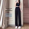 Women's High-Waist Black Wide-Leg Pants - 2024 Spring/Summer Collection
