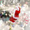 Battery Operated Rope Climbing Santa Claus with Music Christmas Ornament Electric Santa Claus Climbing Rope for Party Home Door