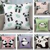 Lovely Panda Cushion Cover Soft Plush Fabric DoubleSided Printed Sofa Cushion Cover for All Seasons Home Decor Gift