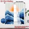 2pcs   2D FLAT PRINTING Curtains (Without Rod) Sunrise Waves Popular Curtain Versatile Polyester Curtains Gifts Suitable for