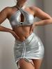 Hot-Selling European & American Style Solid Color Sexy Bikini 3-Piece Set - P108