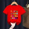 Cartoon Sprunki Cartoon Printed Summer Childrens Clothing Childrens Birthday Digital Gift Short Sleeve Top