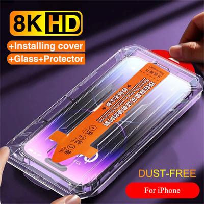 Για iPhone 16 15 14 Plus 13 12 11 Pro X Xs Max XR Προστατευτικό Οθόνης από Σκληρυμένο Γυαλί HD Πλήρης Κάλυψη Εύκολη Εγκατάσταση Εργαλείο Αξεσουάρ