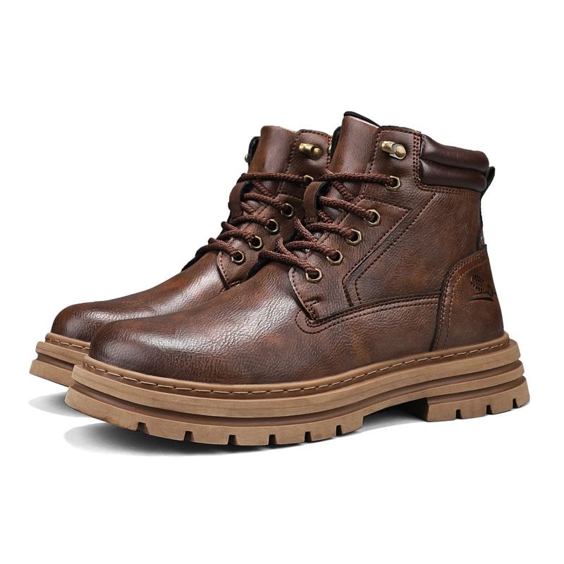 Luxury Men Ankle Boots Retro British High-top Men Boots Fashion High Quality Leather Shoes  New Outdoor Men Motorcycle Boots