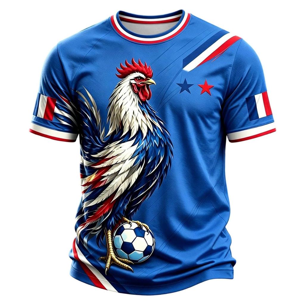 Men's Classic Crew Neck Short Sleeve T-Shirt Soccer Graphic Print Lightweight Casual Top for Everyday Wear