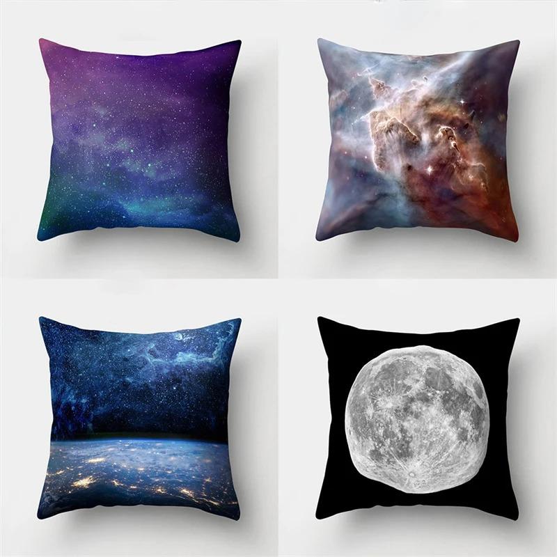Office Living Room Home Pillowcase Starry Sky Planet Pattern Pillowcase Car Ornaments