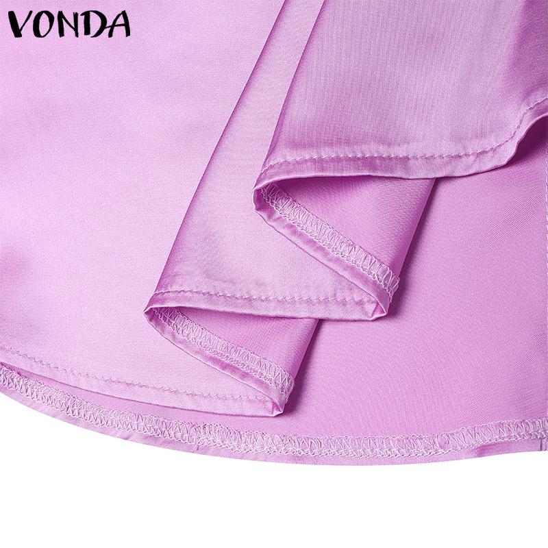 ZANZEA Women Square Collar Ruffled Short Sleeve Satin Casual Blouse