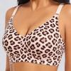 Seamless Leopard Print Plus Size Wirefree Bra For Women