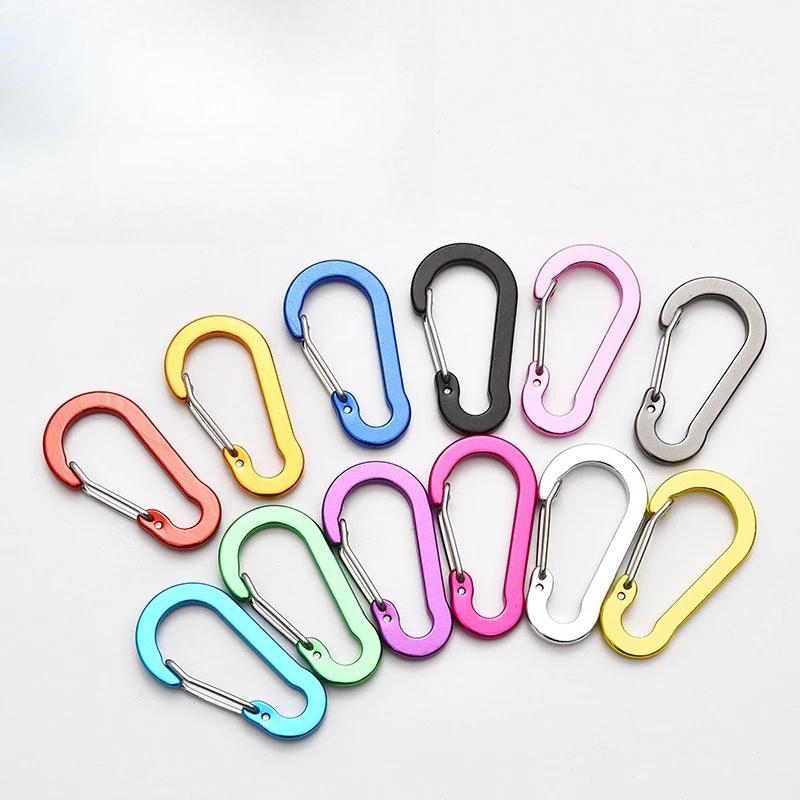12PC Colored Carabiner Clip Set Tourist Small Hooks Outdoor Fishing Camping Cycling Hiking Multi Tool Keychain Buckle Karabiners