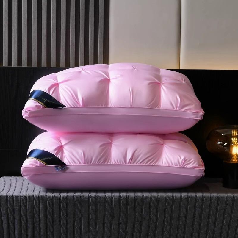 1Pcs Bed Pillow Soft Fluffy Filling Pillows Washable Breathable Neck Support Sleep Pillow Adult Bedroom Home Use Student Pillows