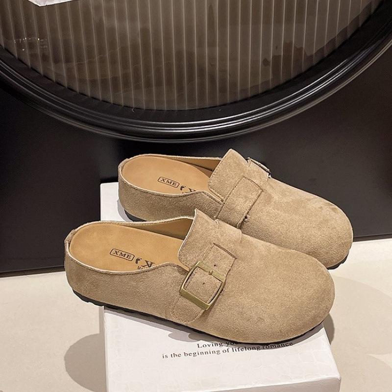 Fashion thick-soled retro bag head half slippers women's 2025 new spring and summer versatile one-pedal outer wear lazy shoes