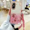 KADEM For Xiaomi Redmi A5 4G (171.7mm)/Poco C71 4G Case Flower Pattern TPU Gradient Phone Cover with Lanyards
