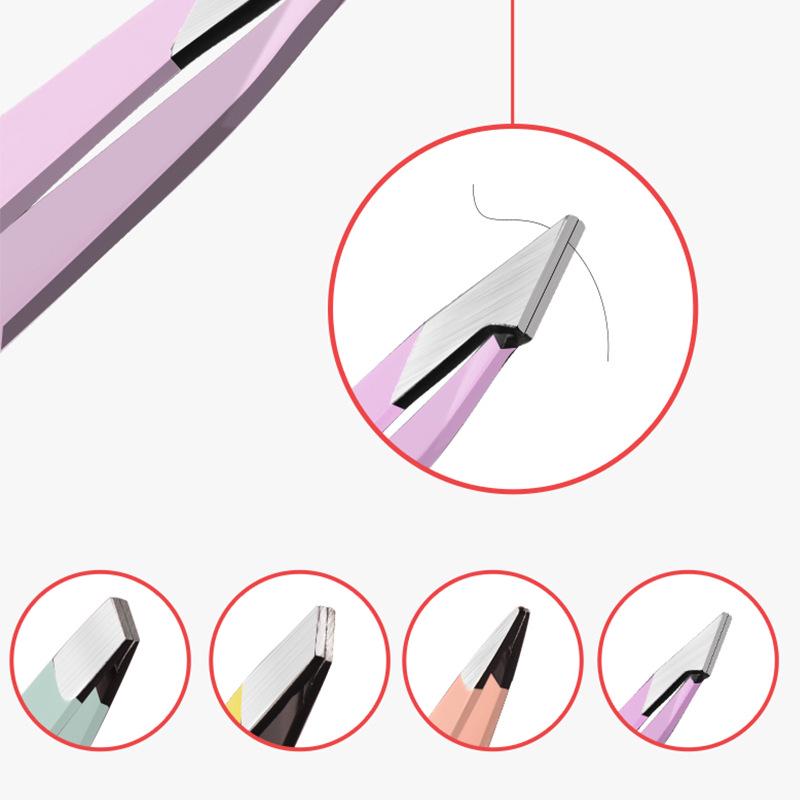 Precision Stainless Steel Eyebrow Tweezers & Trimmer Set with Eyelid Tape