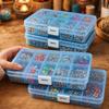 4-Pack Plastic Organizer Boxes with 40 Grids, Stackable Jewelry & Craft Storage Case, Waterproof Hardware Parts Holder for Beads, Nails, and Fishing