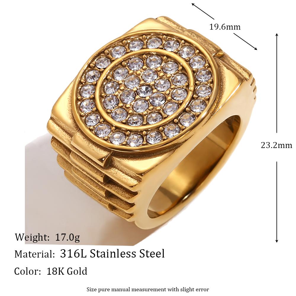 

MamacitaSlay Stylish Strap Shape Shiny Disc Rings For Men High Quality Titanium Waterproof Stainless Steel Jewelry Accessories 10