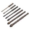 Drill Bit Set Unique Cross Design Cemented Carbide Hex Power Bits for Glass Ceramic Glass Tile Full
