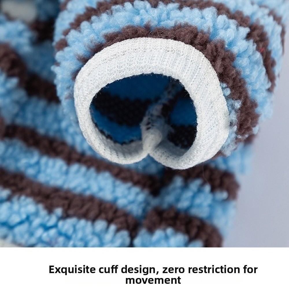 Thick Warm Dog Striped Hoodie Windproof Dog Pullover Casual Pet Overalls  Walking Outdoor