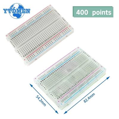 1 PEÇA Placa de Protótipo 400 Pontos de Conexão Sem Solda PCB Protótipo Universal Placa de Teste Bread Board Branco Transparente para Arduino