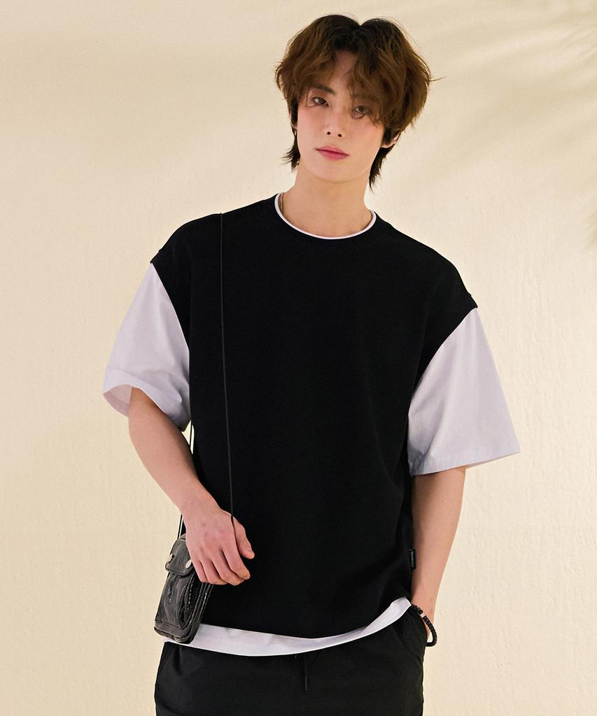 CHASECULT Men'S Layered Short Sleeve T-Shirt-Dbrk5818D03