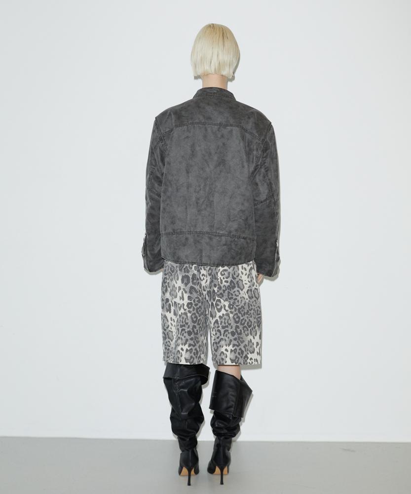 Voont Washing Leather Jacket (Gray)