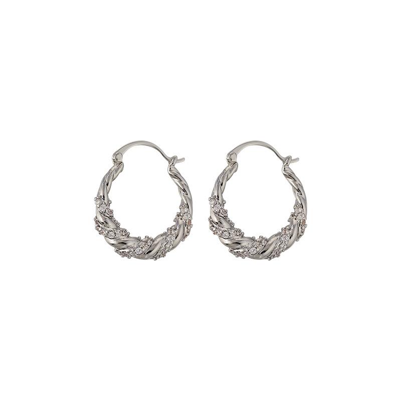 New trendy winding earrings, earrings for women, niche design geometric circle earrings, personalized earrings.