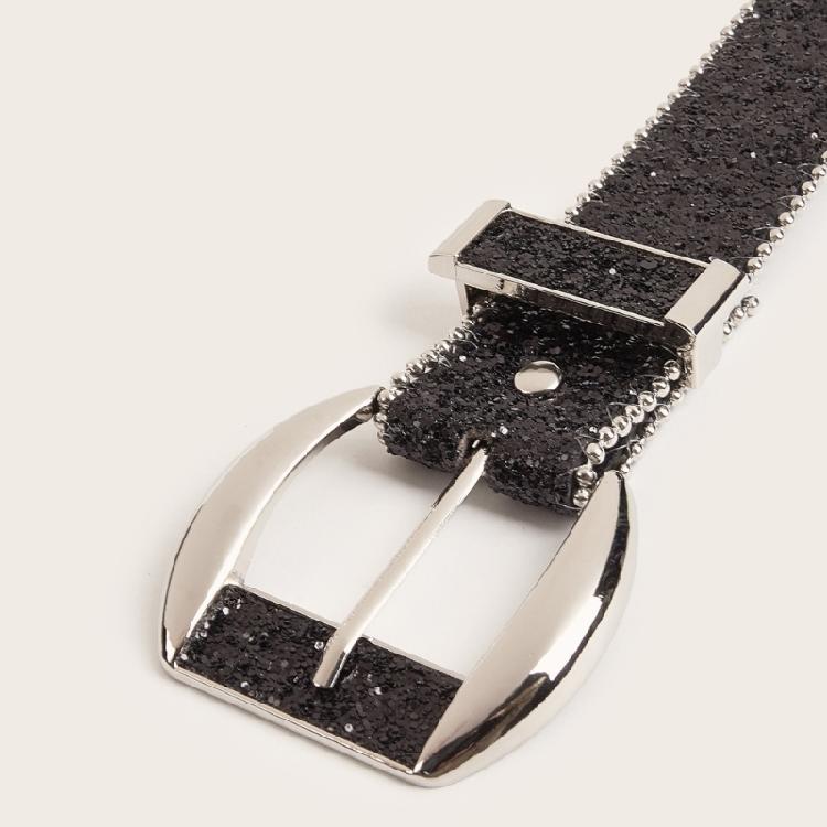 Adjust Length Belt Adjust Pin Buckle Waist Belt Adult Sequins Waist Belt