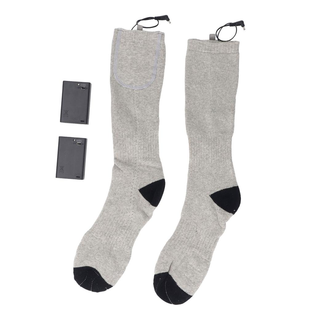 Electric Heated Socks Men Women Rechargeable 2 Sided Heating Washable Portable for Skiing Hiking Camping Uniform Size