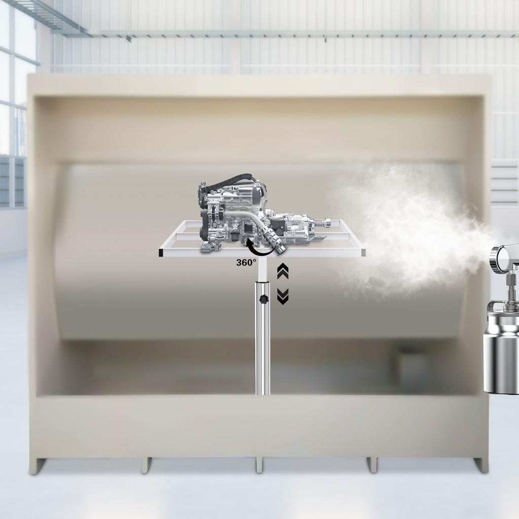 360° Rotating Spray Painting Turntable Stand  for DIY Art Crafts, Stainless Steel Adjustable Height 50-90cm, 25kg Load Capacity