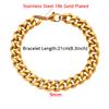 Punk 9mm Cuban Link Chain Bracelet Necklace Set Thick Gold Color Stainless Steel Chains For Women Men Party Jewelry Sets 2025