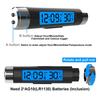 (Without Battery)Car Mounted Air Outlet Thermometer Digital Car LCD Clock Electronic Car Automotive Clock Meter Blue Backlight
