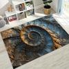 Ancient Creatures Dinosaur Ammonite Fossil Art Rug for Bedroom Living Room Sofa Home Doormat Decor,Large Kids Non-slip Floor Mat