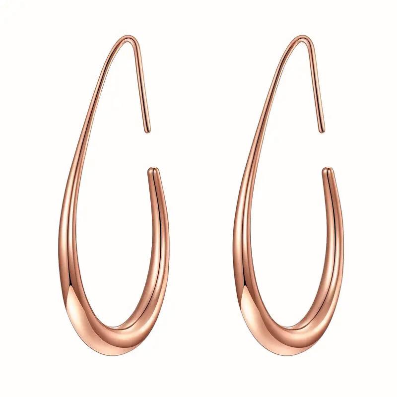 1 Pair, Stylish Gold-plated Simple, Atmospheric Earrings