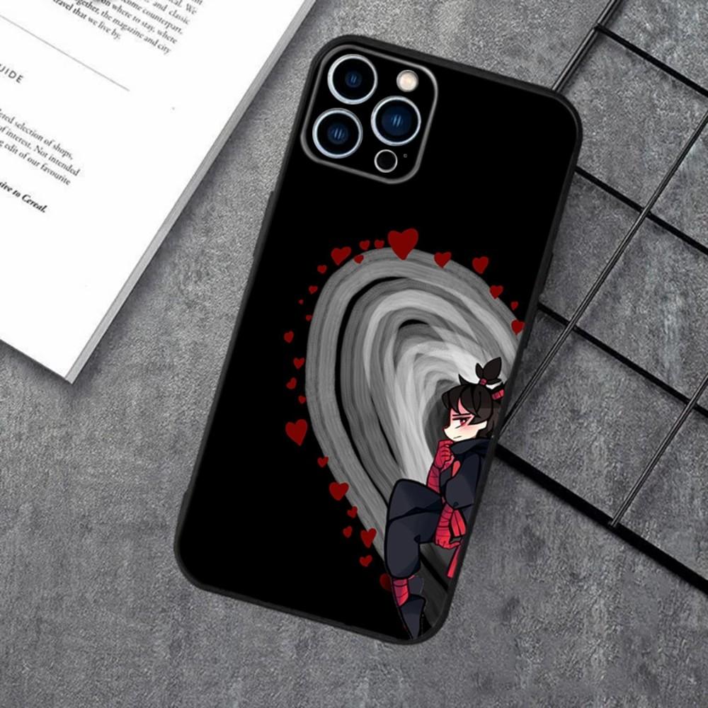 Cute Cartoon Pucca Garu Phone Case For Apple iPhone 15,14,13,12,11,XS,XR,X,8,7,Pro,Max,Plus,mini Silicone Black Cover
