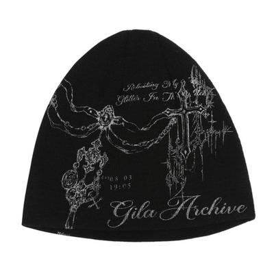 GILA ARCHIVE TATTOOED GRAPHIC BEANIE_BLACK