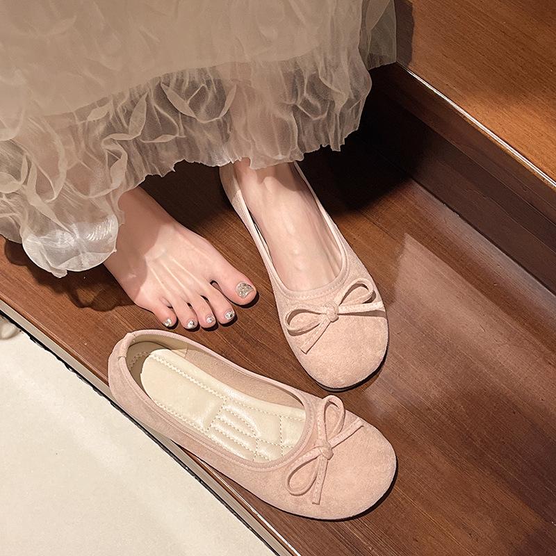Women's Plus Size Bow Flats: 2026 Spring Slip-On, Comfortable Driving Shoes