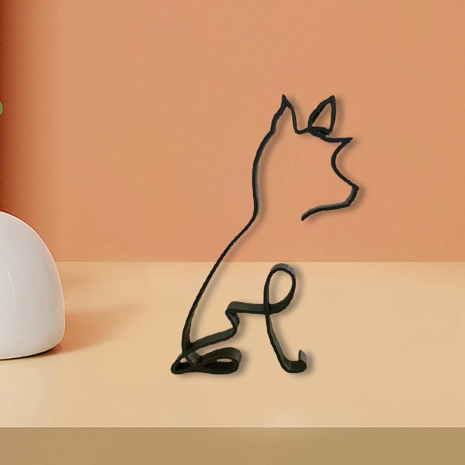 Абстрактные скульптуры собак, фигурки животных в форме линии, статуи для домашнего офиса, книжной полки, гостиной, внутреннего декора, орнамента