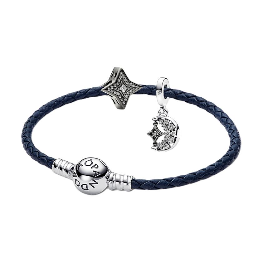 

Pandora One Heart One Mind 1.0 Premium Light Luxury Fashion Versatile 925 Silver Bracelet Women bracelet Blue ZT26012828A Box,17.5cm