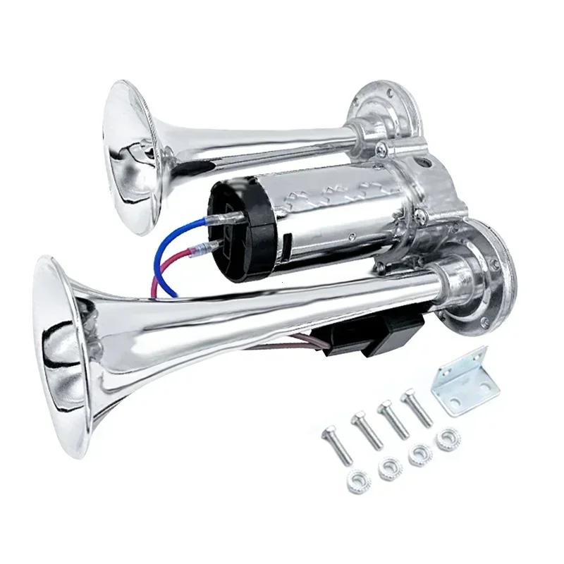 600DB Horn 12V Super Loud Car Electric Horn Dual Trumpets Air Horn Speaker For Car SUV Vehicle Boat Train Motorcycle RV Truck