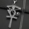 Stal nierdzewna Oko Ra Horus Ankh Krzyż Łańcuszek Naszyjniki Męskie Statement Mitologia Dżety Egipskie Oczy Symbol Biżuteria