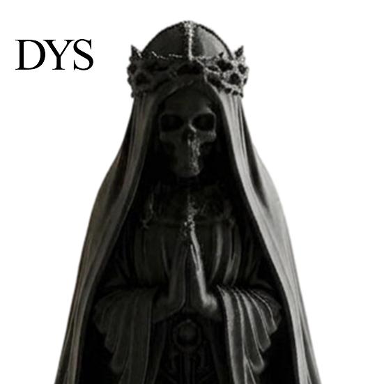 Dunkle Ästhetik Desktop-Dekoration 3D-gedruckte kniende Skelettbraut-Figur, Gotische Totenkopf-Statue Detaillierte 3D-Kunst mit Schleier & Krone, Halloween-Tischdekoration